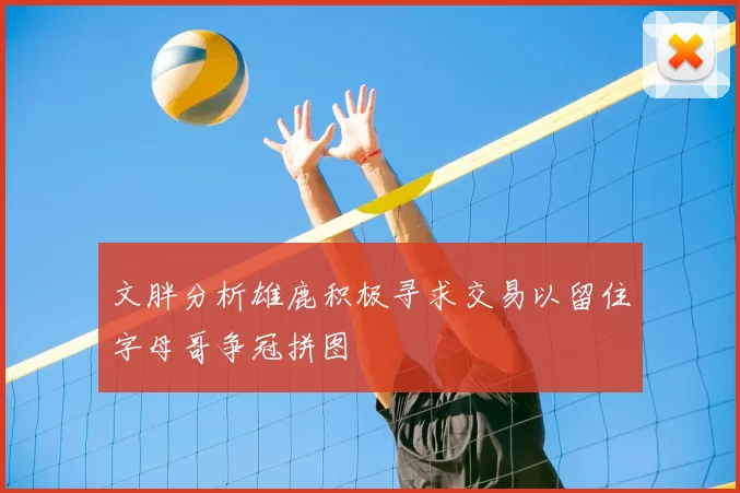 文胖分析雄鹿积极寻求交易以留住字母哥争冠拼图